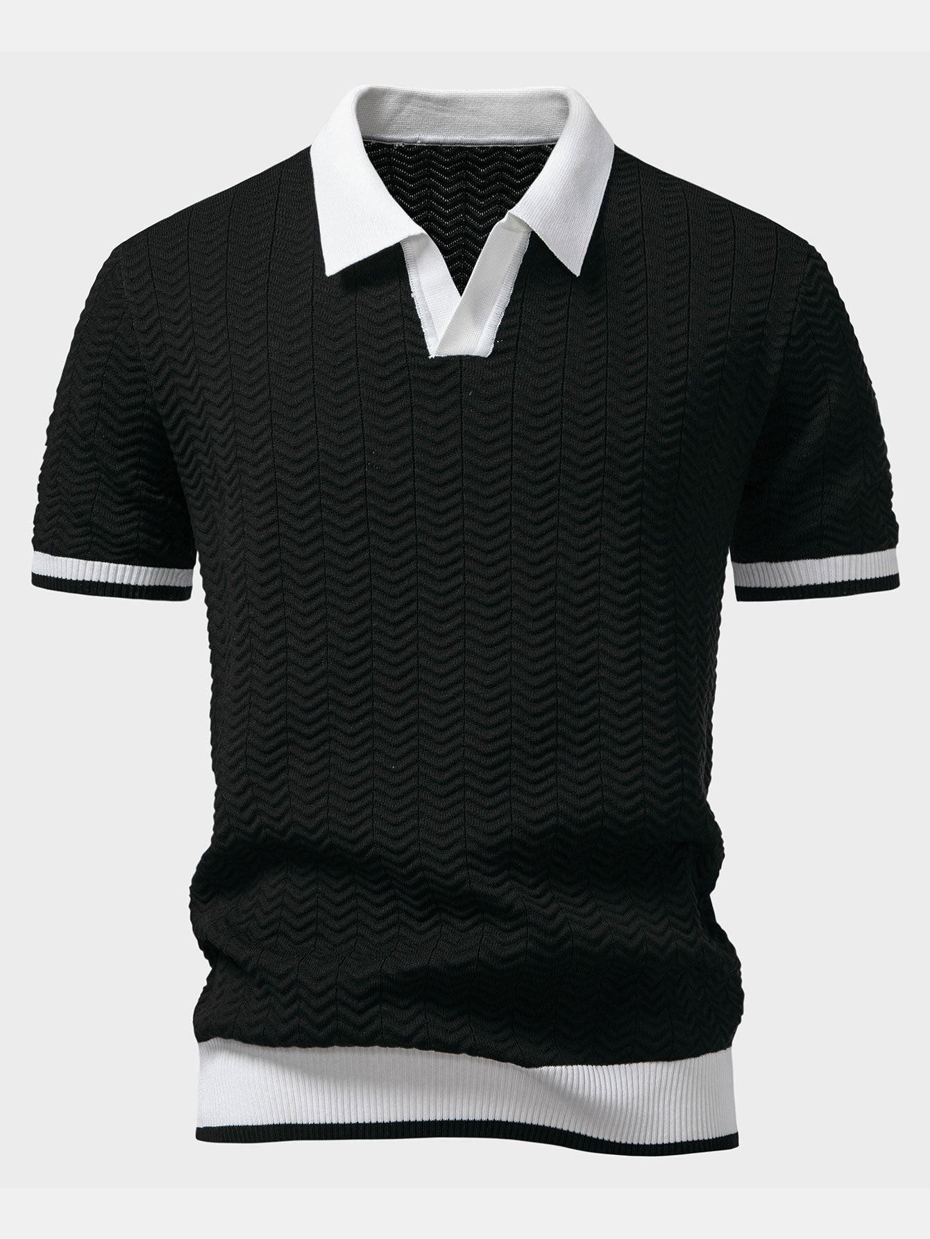 Santorini V-Neck Polo & Ribbed Trousers Set