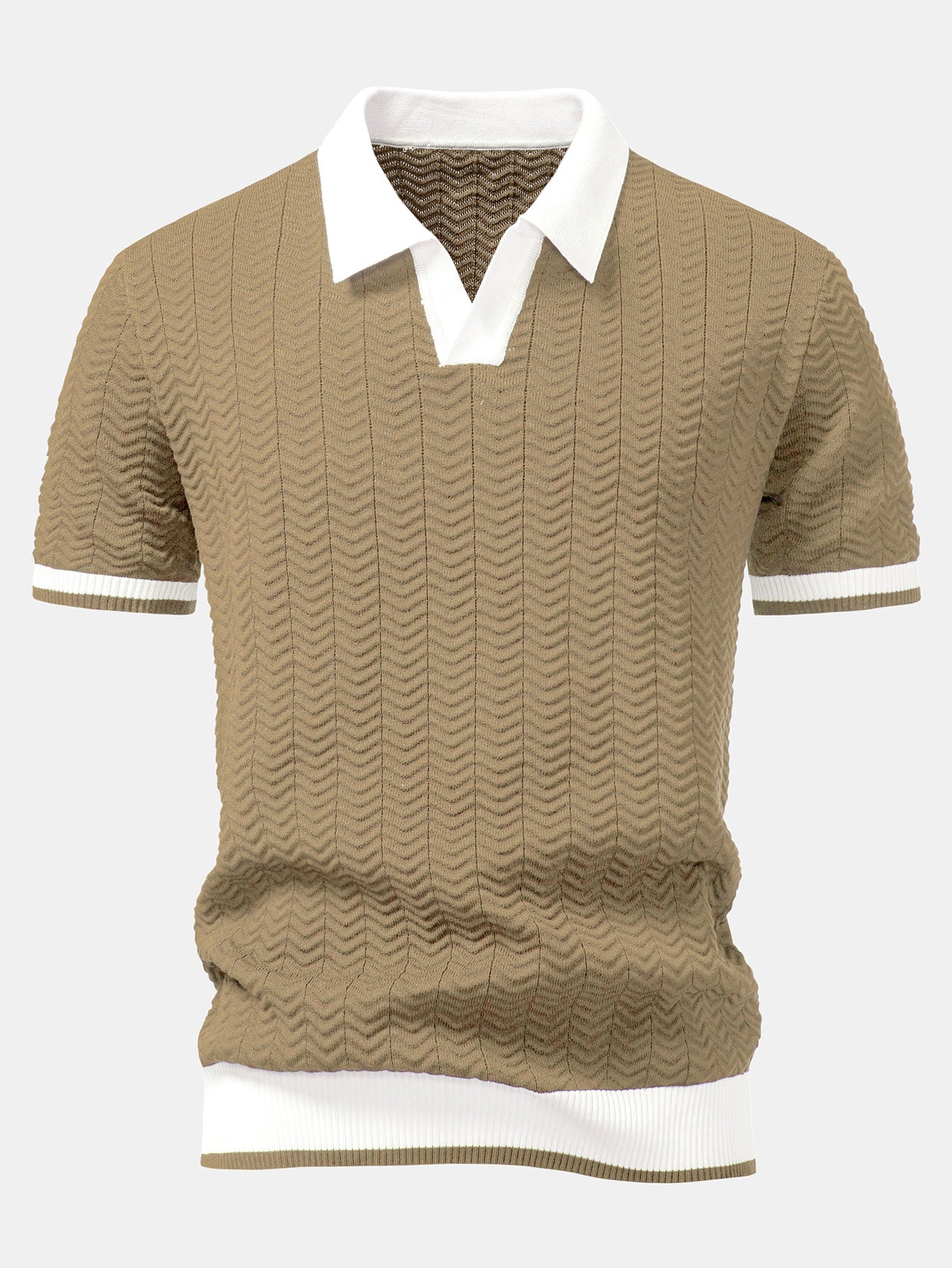 Santorini V-Neck Polo & Ribbed Trousers Set