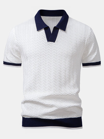 Santorini V-Neck Polo & Ribbed Trousers Set