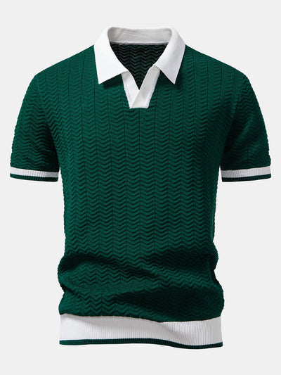 Santorini V-Neck Polo & Ribbed Trousers Set