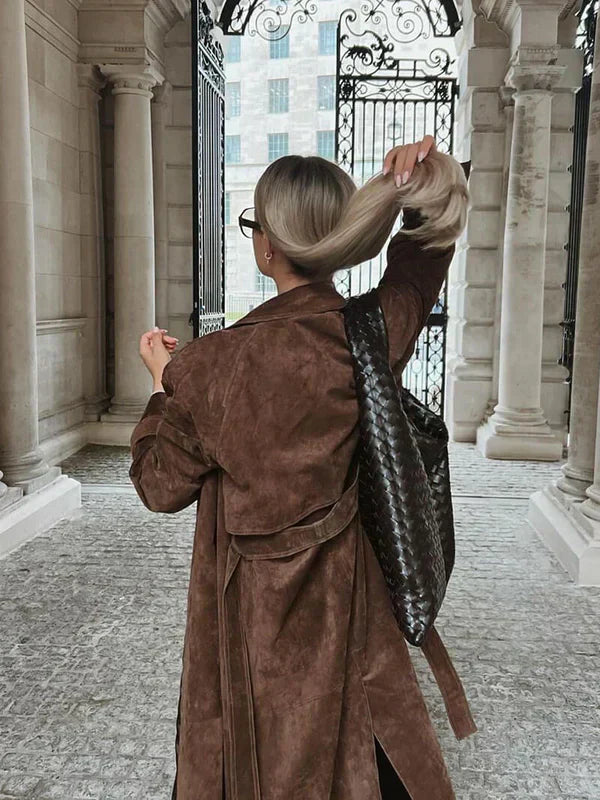 Yaren – Elegant Suede Trench Coat