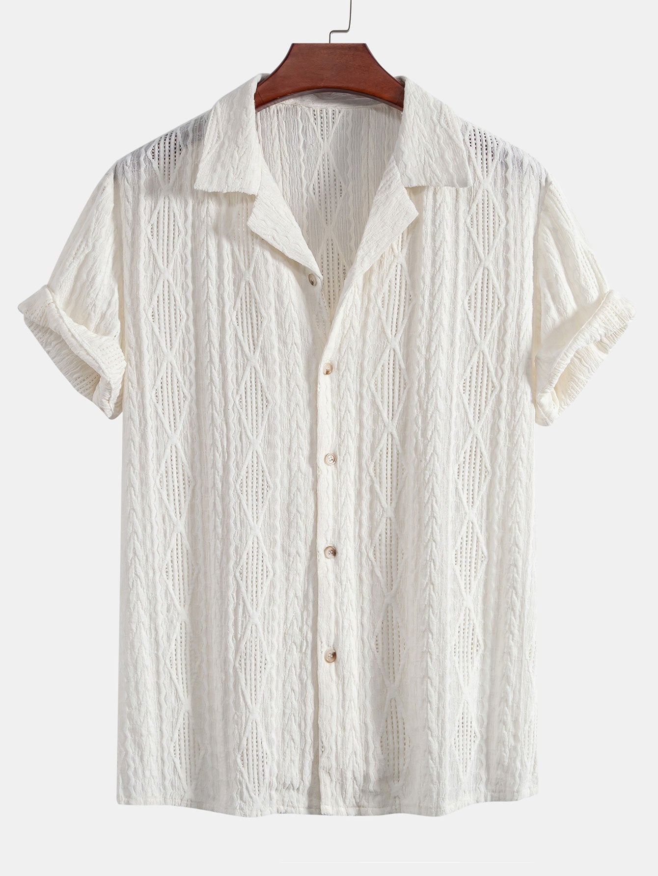 Jacquard Cuban Shirt & Textured Trousers Set