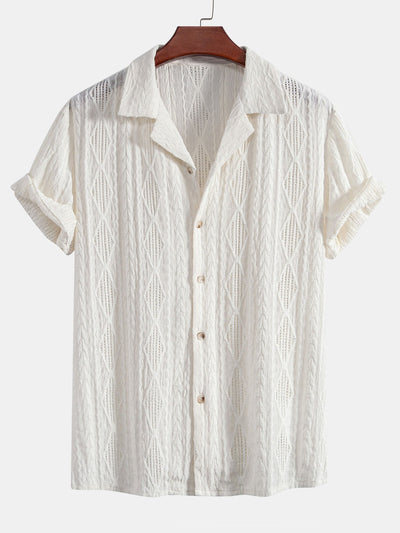 Jacquard Cuban Shirt & Textured Trousers Set