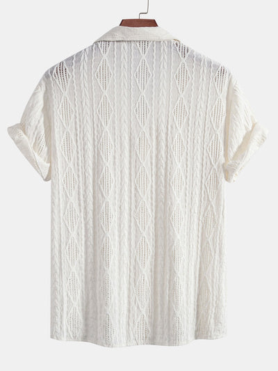 Jacquard Cuban Shirt & Textured Trousers Set