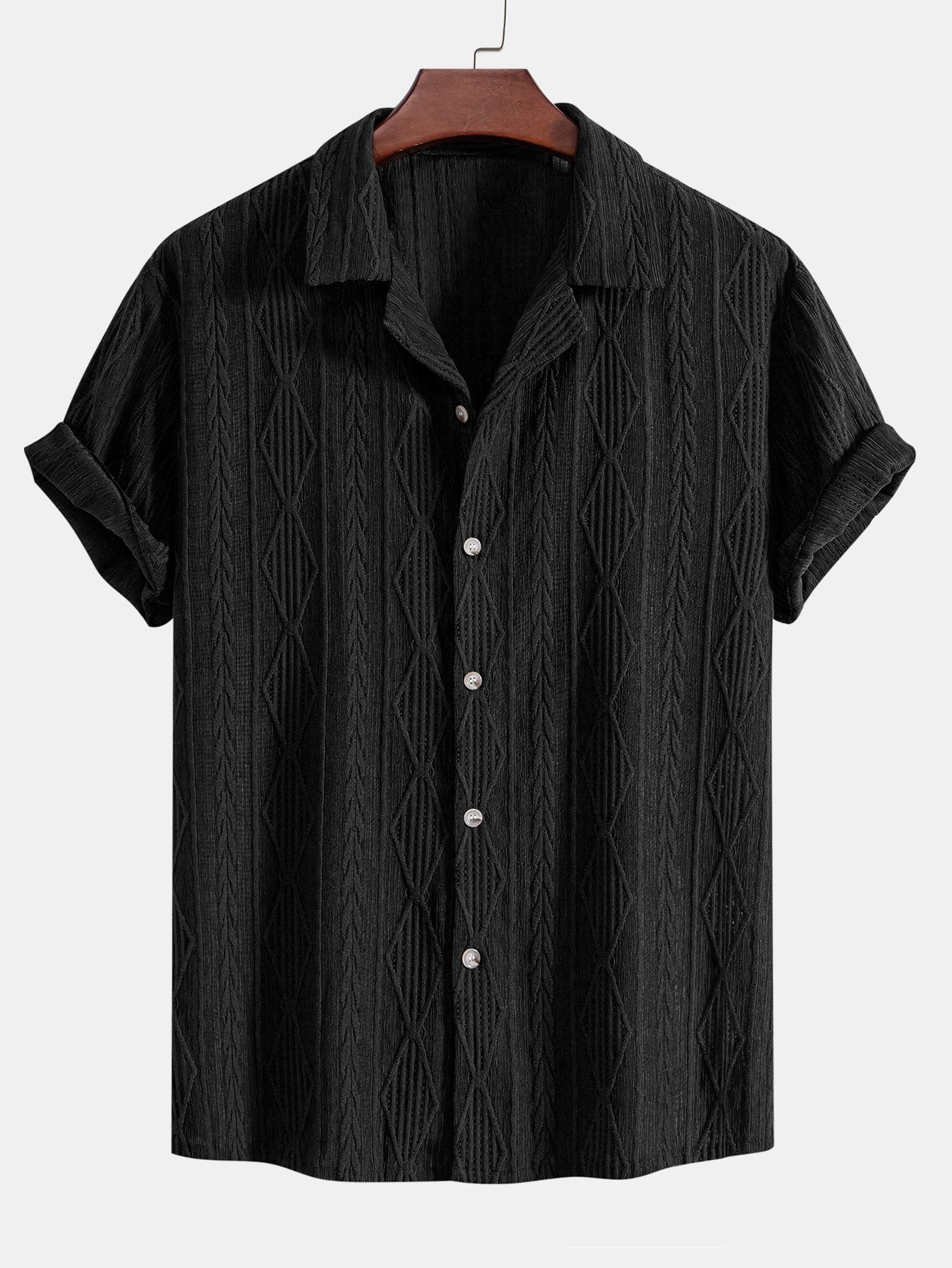 Jacquard Cuban Shirt & Textured Trousers Set