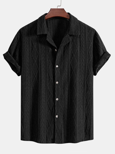 Jacquard Cuban Shirt & Textured Trousers Set