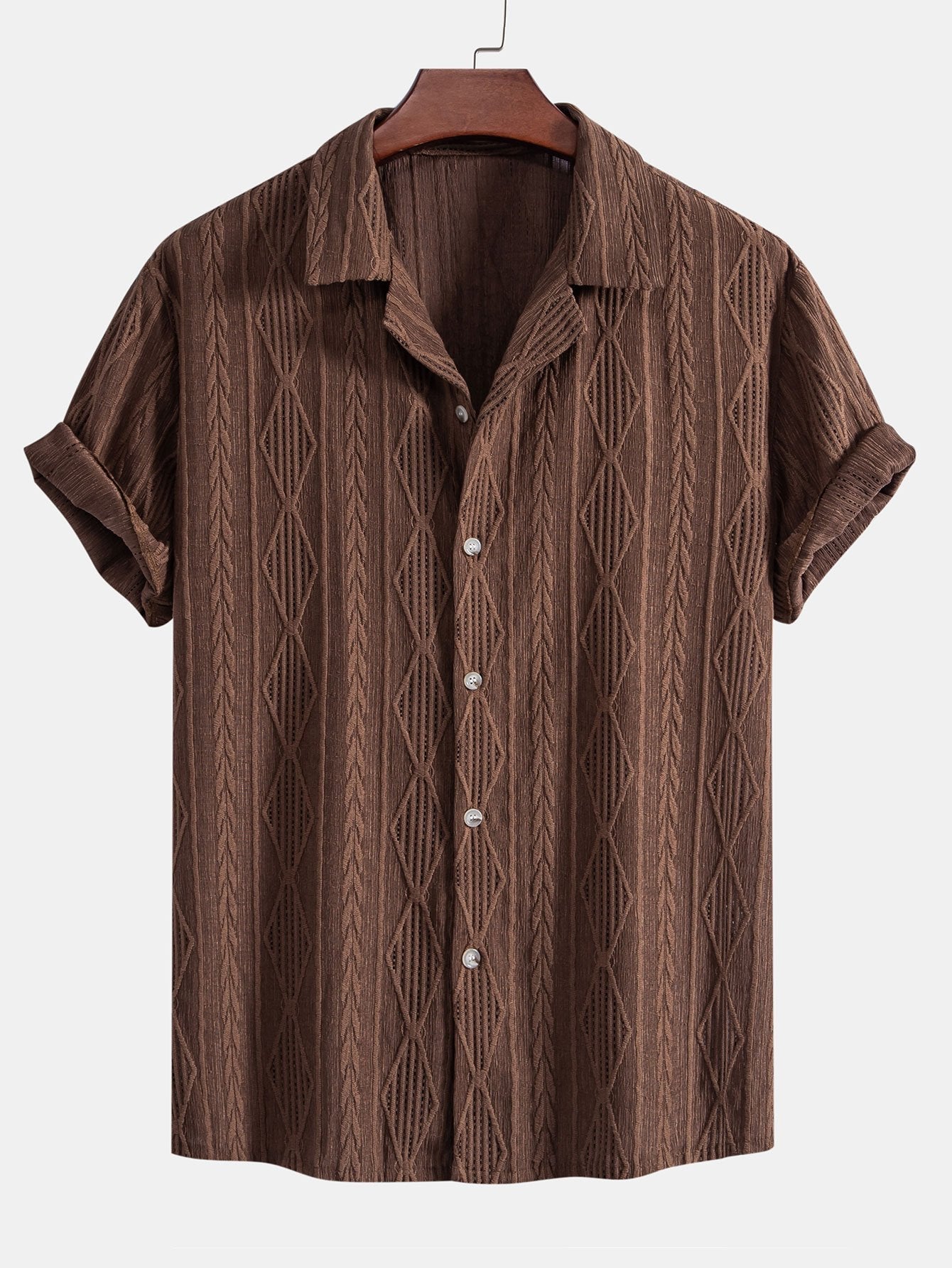 Jacquard Cuban Shirt & Textured Trousers Set