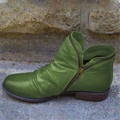 Mariel - Leather Boots with Zip