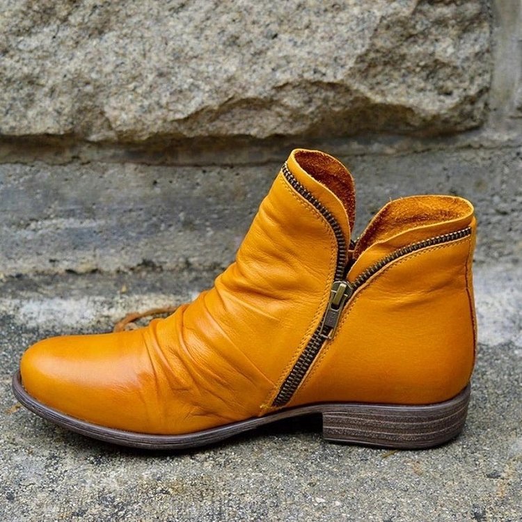 Mariel - Leather Boots with Zip