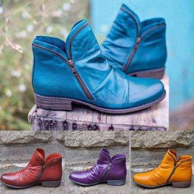Mariel - Leather Boots with Zip